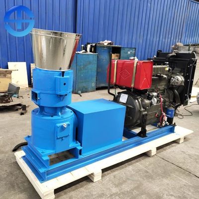 Düz Kalıp 300mm Dizel Biyokütle Pelet Makinesi 600-800 Kg / H