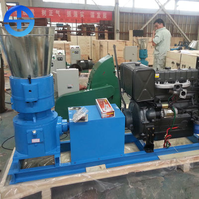 Dizel Elektrikli 300mm Düz Kalıp 400kg / H Çim Pelet Makinesi